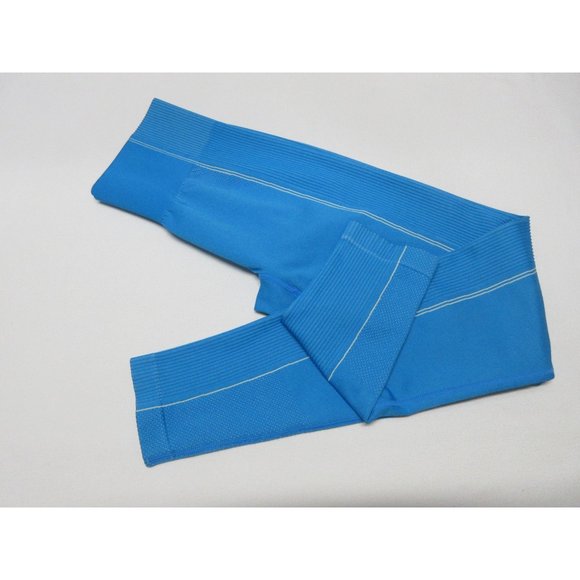 Women's blue seamless compression workout leggings, like Gymshark - Picture 4 of 12